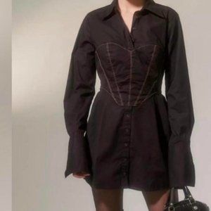 Urban Outfitters Women's Black and Tan Dress